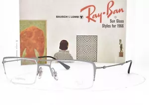 Italy Ray-Ban Eyeglasses LITERAY GREY Titanium Half Rim 53-17-140 8713 1156 - Picture 1 of 5