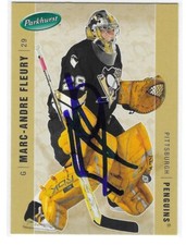 2005-06 Parkhurst Marc-Andre Fleury #385 Hand Signed Autographed Card Penguins 