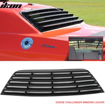 Fits 08-23 Dodge Challenger Rear Window Louver Sun Shade PU Unpainted Black Foto 1 de 4