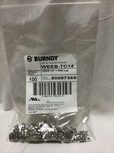 Bag Of 100 Burndy Weeb 1/4” 1-Hole Lug; WEEB-TC14; - Picture 1 of 2