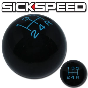 BLACK/BLUE VINTAGE SHIFT KNOB 5 SPEED SHORT THROW SHIFTER SELECTOR 12X1.75 S05 - Picture 1 of 1