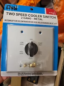 Dial 7131 Durable Metal TWO Speed Cooler Switch 2 GANG METAL FOR Evaporative - Picture 1 of 4