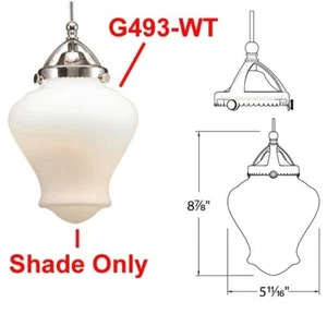 WAC Lighting Sheffield Opal Glass Shade G493 White Early Electric Collection - Picture 1 of 7