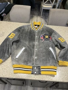 Boston Bruins 1939/40 Weathered Leather Jacket - M&N Original (Retail $1000) - Picture 1 of 20