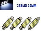 4x 30 SMD LED 39MM Soffitte Sofitte Oświetlenie wnętrza samochodu Białe 12V DC Samochód