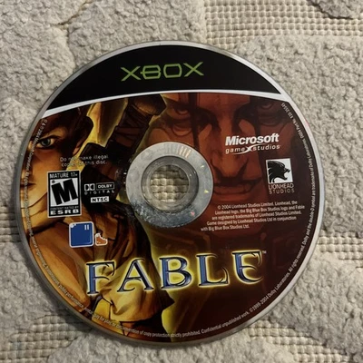 Disco de videojuego Fable Microsoft Xbox solo RPG 2004 NTSC maduro 17+ cabeza de león Foto 1 de 2
