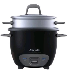 AROMA 6-Cup (Cooked) / 1.5 Qt. Rice & Grain Cooker & Steamer Black ARC-743-1NGB - Bild 1 von 11