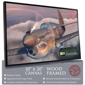 P-40 Warhawk - Old Exterminator - 30"x20" Canvas | INCLUDES: Air Intake Fragment - Picture 1 of 8
