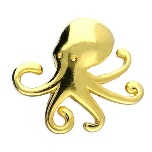 Gold Plated Sterling Silver Octopus Labret Stud Earring for helix, tragus, conch - Picture 1 of 4