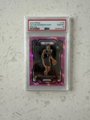 2023-24 Panini Prizm Victor Wembanyama Rookie Pink Ice PSA 10 RC #136 - image 1 of 2
