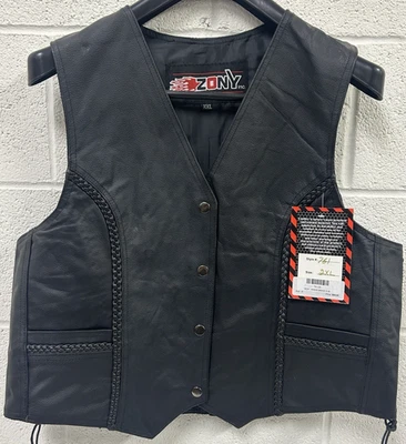¡Nuevo! Chaleco de cuero trenzado 2X Zony para mujer! #761-2X $40,00 Foto 1 de 3
