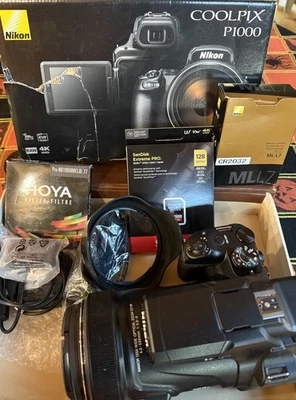 Cámara digital Nikon COOLPIX P1000 - casi como nueva + control remoto ML 17, tarjeta SD, filtro ND Foto 1 de 4