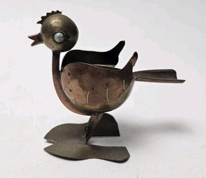 Vintage Mexican Copper and Brass Bird Ashtray Sculpture Hand Made - Picture 1 of 10