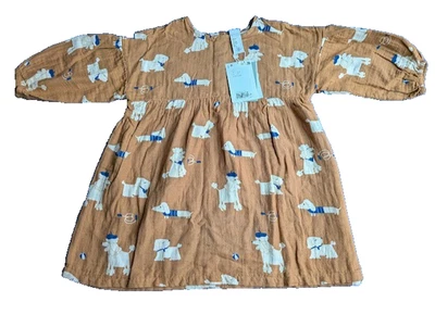 Lindo Vestido H&M Adorables Niñas 4T Perros Divertidos Algodón Orgánico Sostenible Nuevo Foto 1 de 4