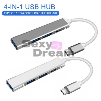TypeC 3.1 to 4 Port USB C HUB USB 3.0 Multi Splitter Adapter OTG For Computer 1O - Image 1 of 4