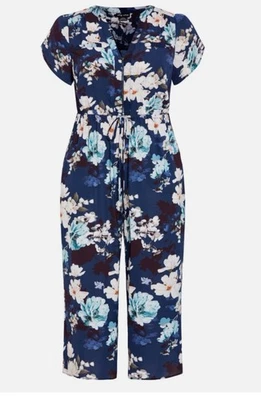 City Chic Ladies Alycia Jumpsuit sizes 18 Medium Colour Navy Shy Orchid - image 1 of 3