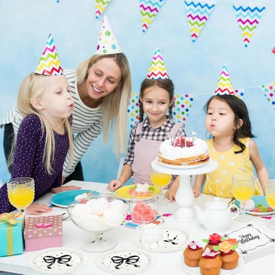 75 peças pratos e guardanapos de papel de aniversário arco preto - Guerra de mesa temática de conquete... - Imagem 1 de 4