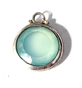 Lote 7/10 Colgante Collar Dije Piedra Gema Verde Plata Esterlina De Colección - Imagen 1 de 3