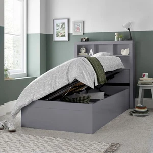 Wooden Ottoman Kids Storage Bed Single Grey FREE Delivery - Picture 1 of 9