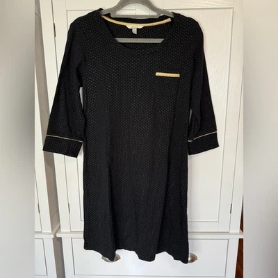 Vestido camisón Soma para mujer negro a lunares pequeño suave elástico algodón Foto 1 de 4