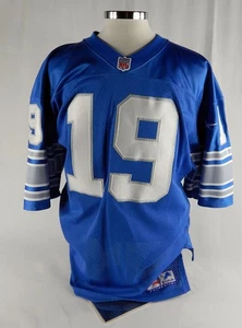 Camiseta deportiva azul Detroit Lions Scott Mitchell #19 1997 usada en juegos 50 599 - Imagen 1 de 7