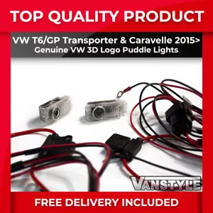 FITS VW T6 T6.1 2015> VW LED 3D PUDDLE LIGHTS SHADOW LIGHT PROJECTOR DOOR - Picture 1 of 10