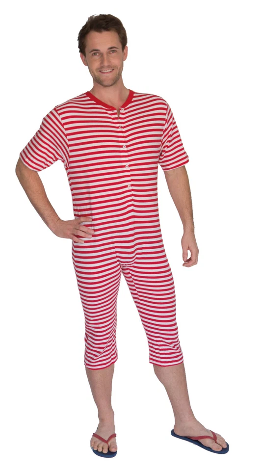 ORLOB HANDEL Badeanzug Kostüm Fasching Karneval rot/weiß Gr. S/M (48/50)