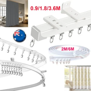 Aluminium Curtain Track Gliders Bendable Curtain Ceiling Shower Sheer Rod Rail - Picture 1 of 16