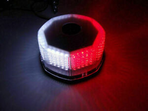 240LED Flash Strobe Rotating Round Beacon Roof top Emergency Light 12V White/Red