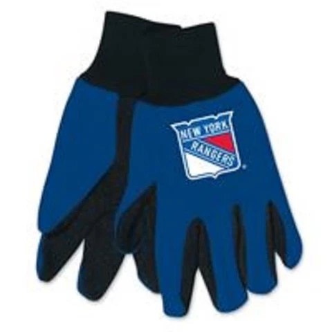 New York Rangers Two Tone Gloves - Adult Size [NEW] NHL Work Glove Cold Cover