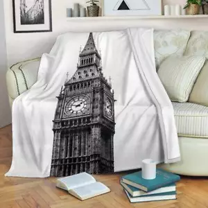 Big Ben London Blanket Throw Fleece Cozy Couch Sofa Plush Bedding Adult Kid Gift - Picture 1 of 6