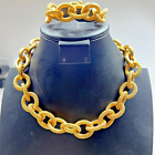 Banana Republic Gold Tone Link Chain Necklace And Bracelet Costume Jewelry Set