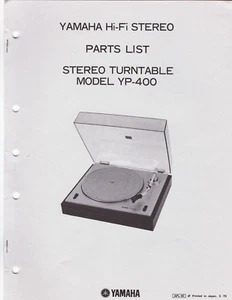 Lista de piezas de tocadiscos originales Yamaha YP-400 - Imagen 1 de 1