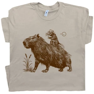 Capybara Shirt Nagetier Shirts lustige Shirts für Frauen Männer Kinder niedlich Cowboy Maus T - Bild 1 von 6