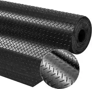 Rubber Flooring Matting Diamond Roll Heavy-Duty Non-Slip Garage Van Shed Car - Picture 1 of 13