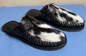 Free People Wanderer gewebte flache Pantolette Sandale Hairon Leder neu ohne Etikett Größe 9,5 -10 Eu40 - Bild 1 von 9