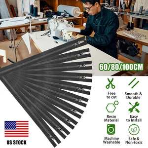 MAX 10 STCK. Schwarz Nylonjacke Reißverschluss 60/80/100 cm #5 Reißverschluss zum Selbermachen Nähen Handwerk - Bild 1 von 11