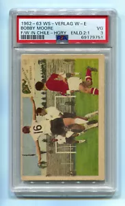 1962 WS-Verlag Wanne Eickel Chile World Cup Bobby Moore PSA 3 Rookie RC England - Picture 1 of 2