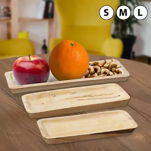 Bandeja decorativa rectangular talla:S/M/L Paulownia bandeja de madera mesa decoración fruta cocina - Imagen 1 de 9