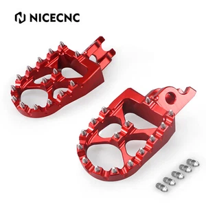 For Honda CRF150 CRF250 CRF450 Foot pegs Footrests WIDE FAT Anodized Billet Red - Foto 1 di 9