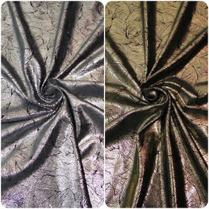 Polyester Spandex Samt mittelschwer mit Folie abstraktes Design Stoff - Bild 1 von 13