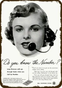 1952 Bell Telephone Switchboard Operator **DECORATIVE REPLICA METAL SIGN** - Picture 1 of 1