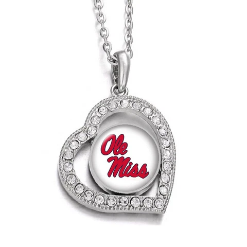 Ole Miss Womens 925 Sterling Silver Link Chain Necklace With Pendant D19 Cover