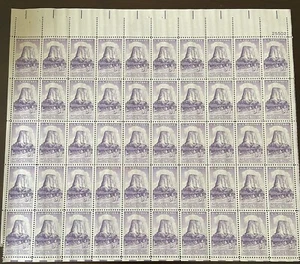 1956 Teufelsturm Bogen Briefmarken, Sc# 1084, postfrisch, OG Seriennummer: 25502 - Bild 1 von 2