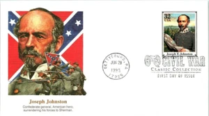 CIVIL WAR CONFEDERATE GENERAL JOSepH JOHNSTON 1995  FLEETWOOD CACHET FDC VF UNAD - Picture 1 of 1