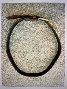 MEN'S SIZE 40 BROWN BRAIDED LEATHER BELT WITH SILVER BUCKLE - GUC - Picture 1 of 8