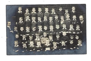 Postal RPPC de principios de 1900, foto de estudiante/clase, escuela para niños - Imagen 1 de 2