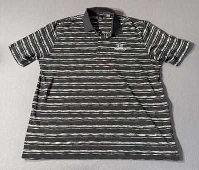 Camisa polo de golf Page & Tuttle para hombre XL negra/blanca a rayas Cool Swing Tapawingo Foto 1 de 4