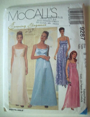 Empire waist evening formal prom gown dress  pattern 9287  size 8 10 12   UNCUT - Image 1 of 2