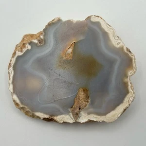 Natürliche Achatscheibe Platte Mineral Probe blaues Band Wirbel Geode Heilenergie - Bild 1 von 19